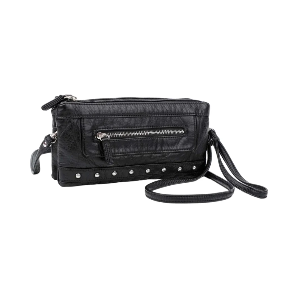 New Ampere Creations Vegan Leather Wristlet with dust bag in black